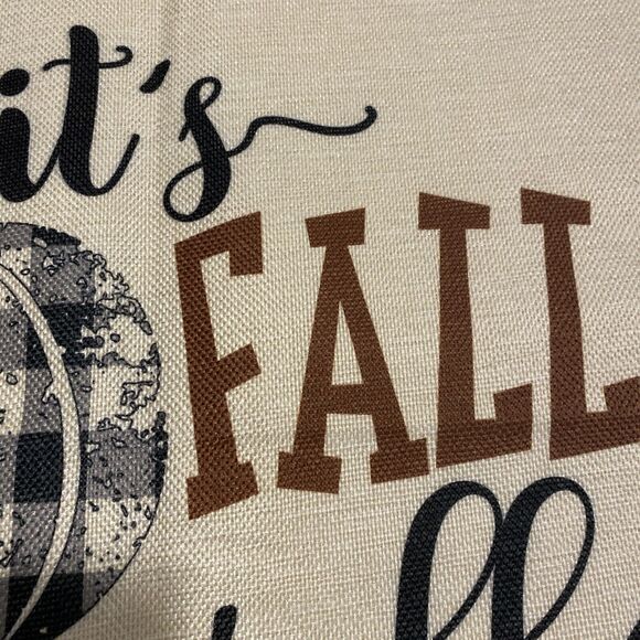 Pillow Cover 17"X17" "It's Fall Y'all" Zipper Closure - Pumpkin Graphic NWOT - Picture 3 of 5